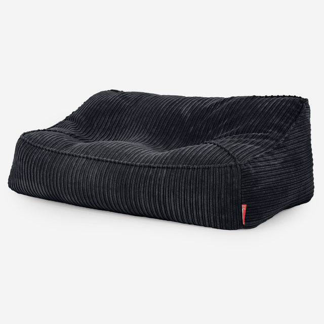 Sloucher Bean Bag Sofa - Cord Black 03