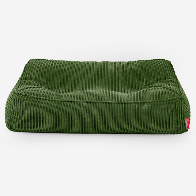 Sloucher Bean Bag Sofa - Cord Forest Green 01