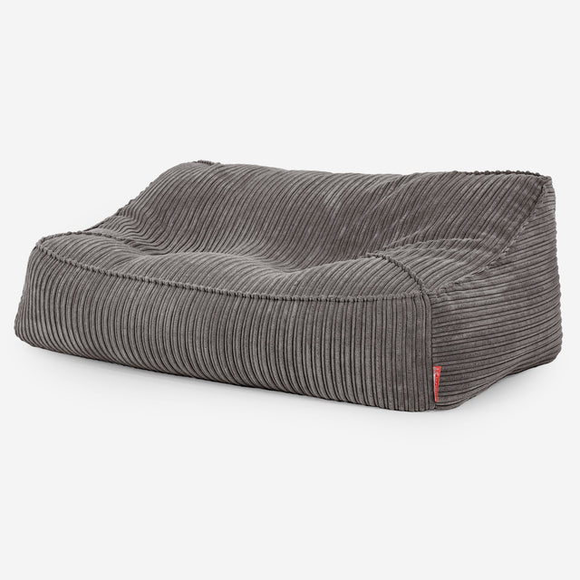 Sloucher Bean Bag Sofa - Cord Graphite Grey 03