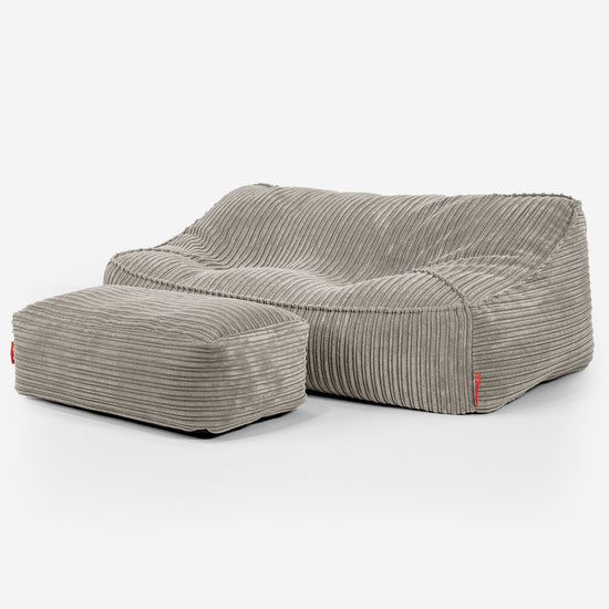 Sloucher Bean Bag Sofa - Cord Mink 02