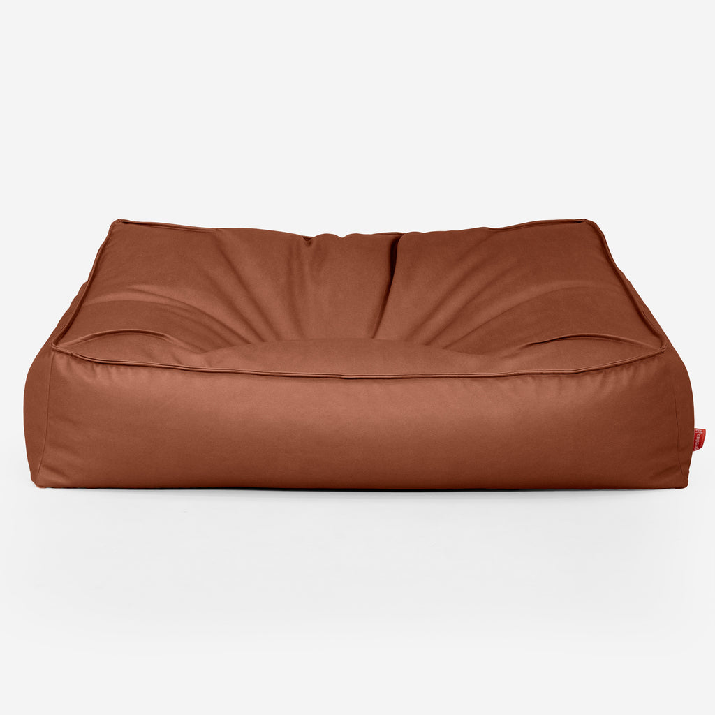 Sloucher Bean Bag Sofa - Vegan Leather Chestnut 01