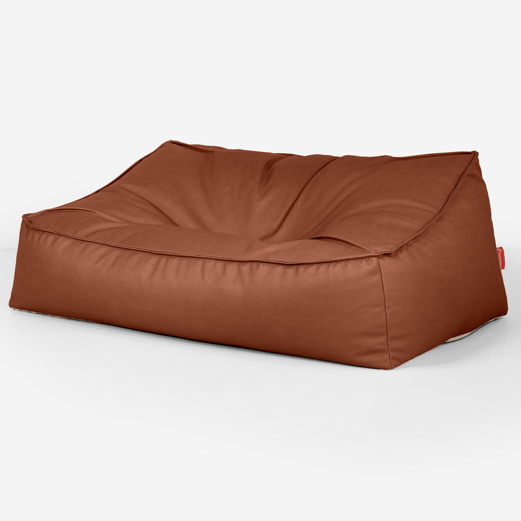 Sloucher Bean Bag Sofa - Vegan Leather Chestnut 03