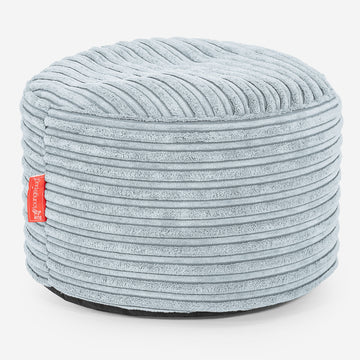 Small Round Footstool - Cord Baby Blue 01