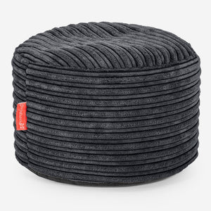 Small Round Footstool - Cord Black