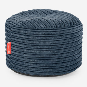 Small Round Footstool - Cord Navy Blue