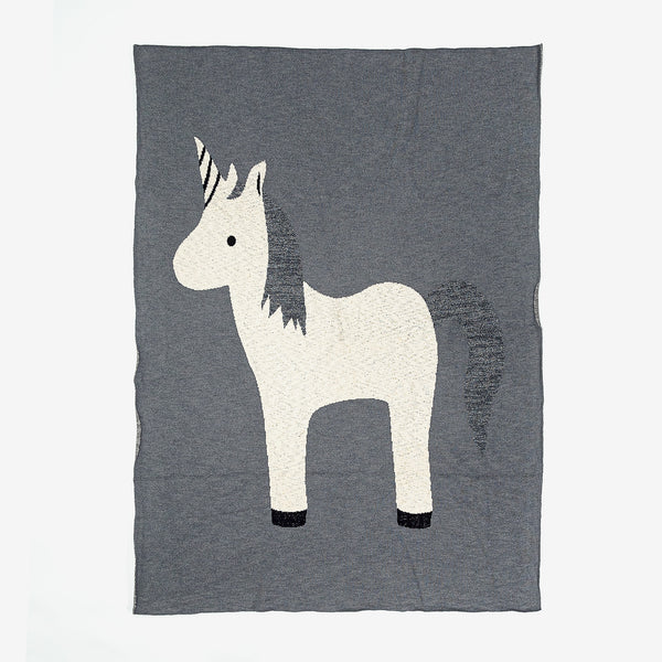 Throw / Blanket - 100% Cotton Solo Unicorn 01