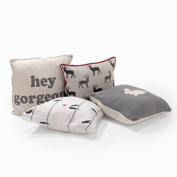 Decorative Cushion Cover 47 x 47cm - Cotton Blend Stag Fabric Close-up Image
