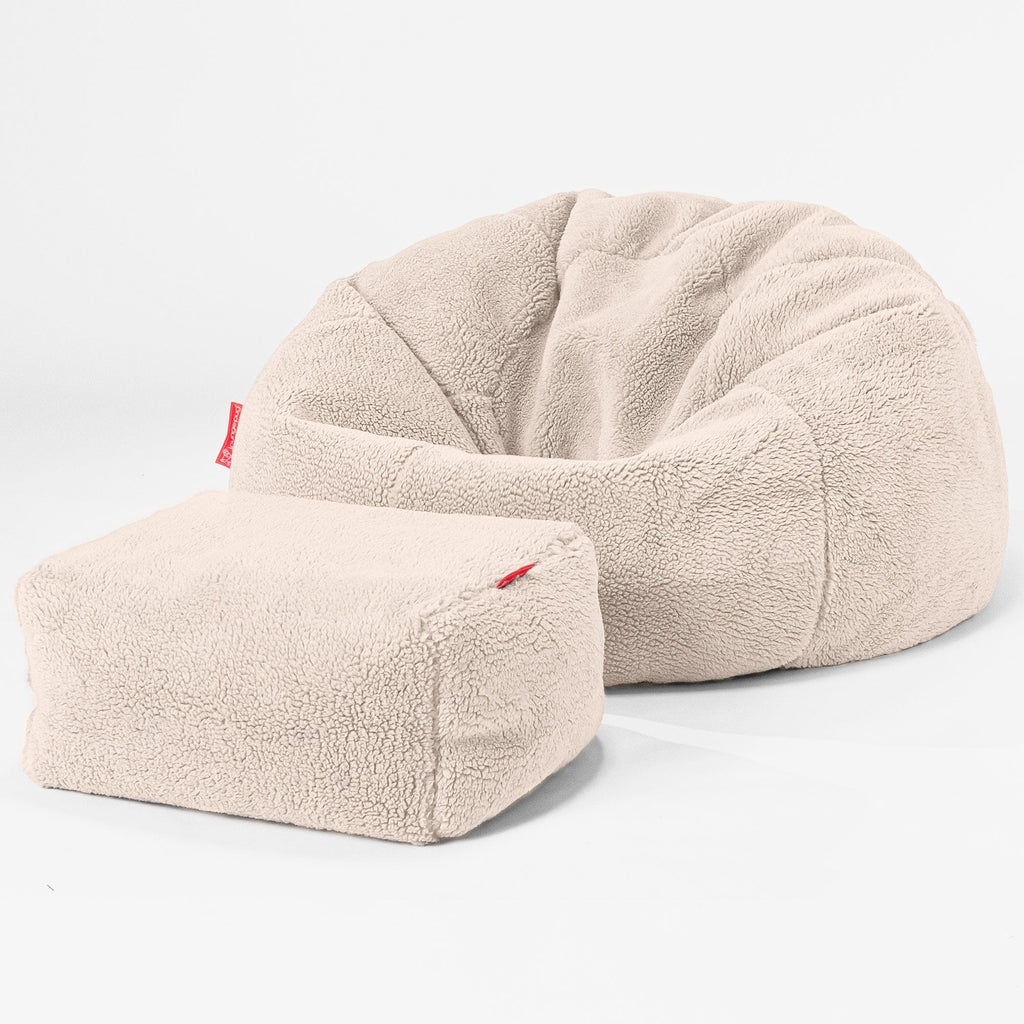 Cream faux deals fur bean bag