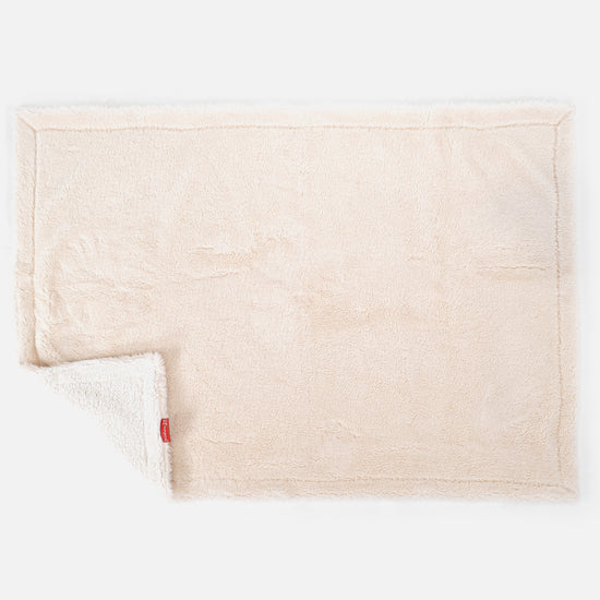 Sherpa Throw / Blanket - Teddy Faux Fur Cream 02