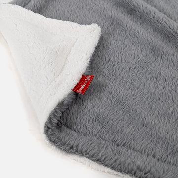 Sherpa Throw / Blanket - Teddy Faux Fur Dark Grey 03