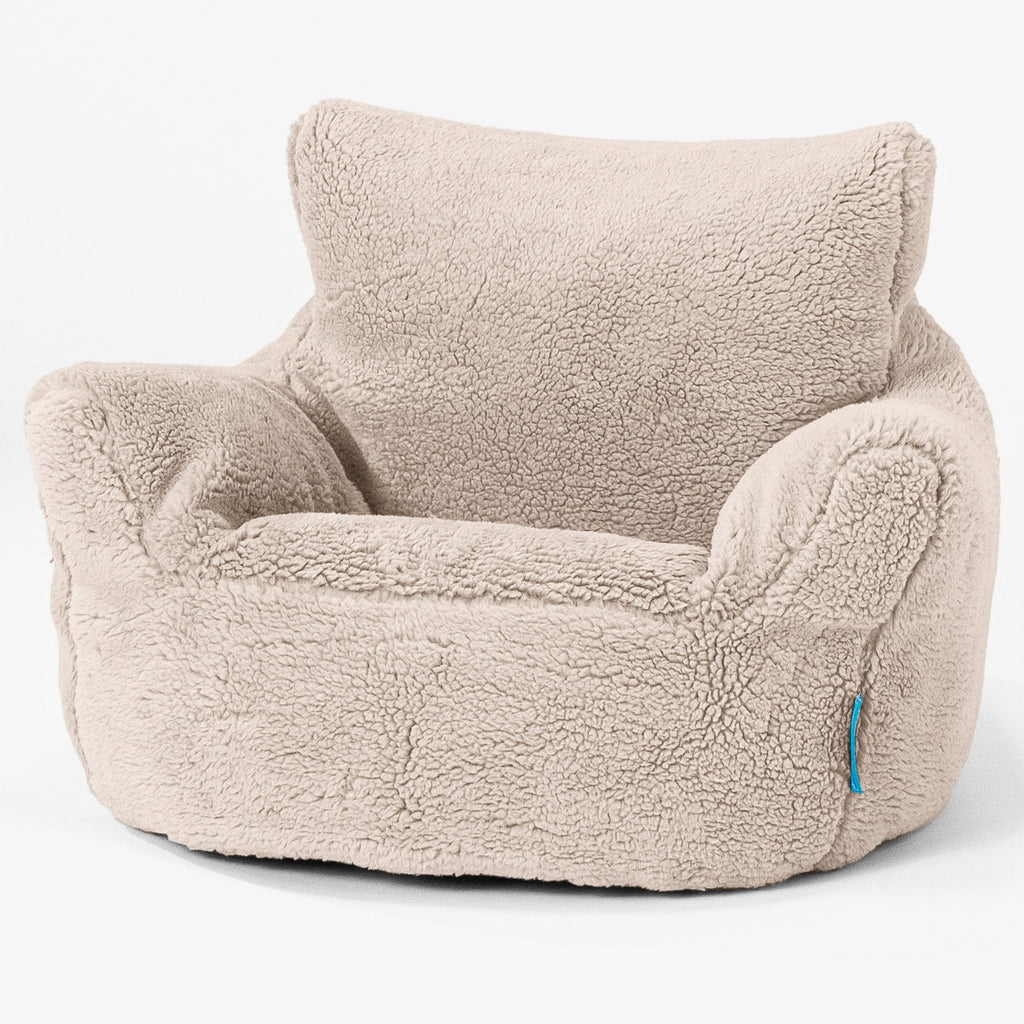 Toddlers' Armchair 1-3 yr Bean Bag - Teddy Faux Fur Mink 01