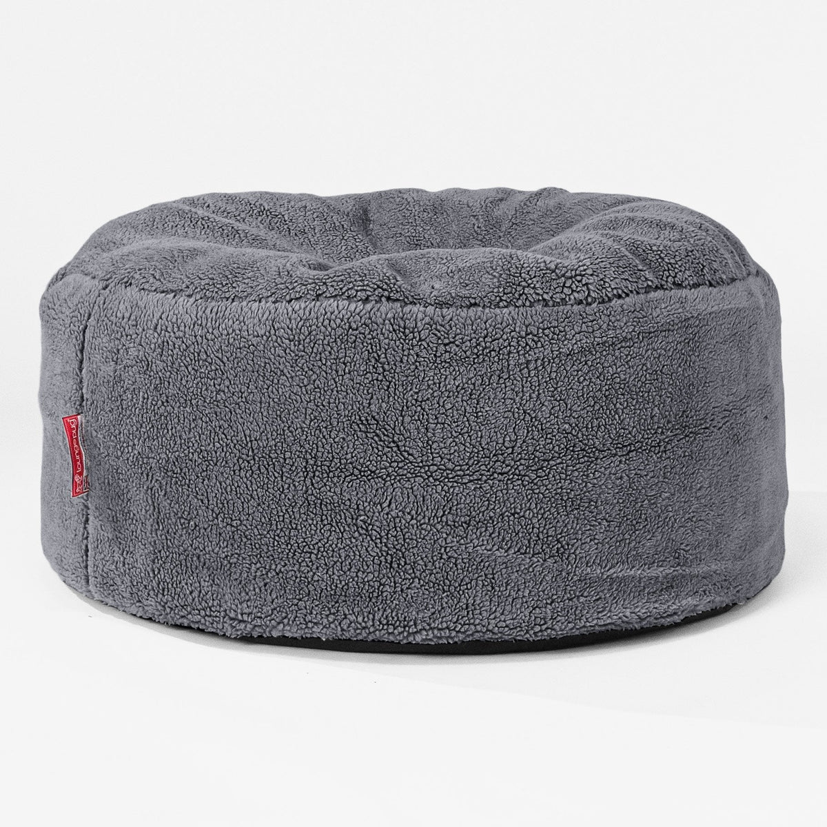 Grey fur footstool deals