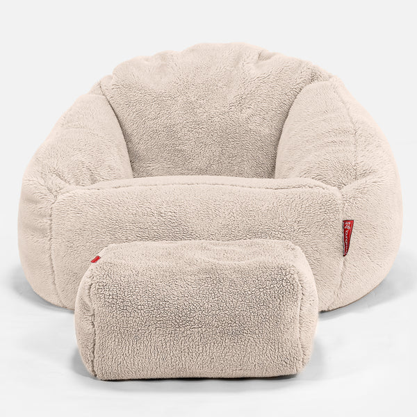 Bubble Bean Bag Chair - Teddy Fur Cream 01