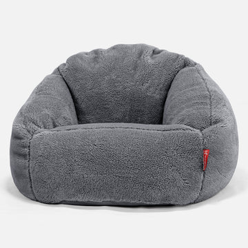 Bubble Bean Bag Chair - Teddy Fur Dark Grey 01