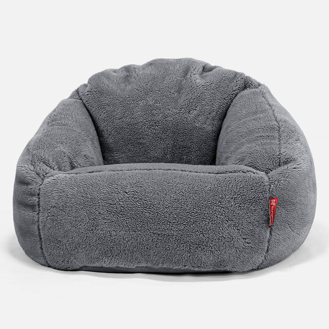 Bubble Bean Bag Chair - Teddy Fur Dark Grey 01