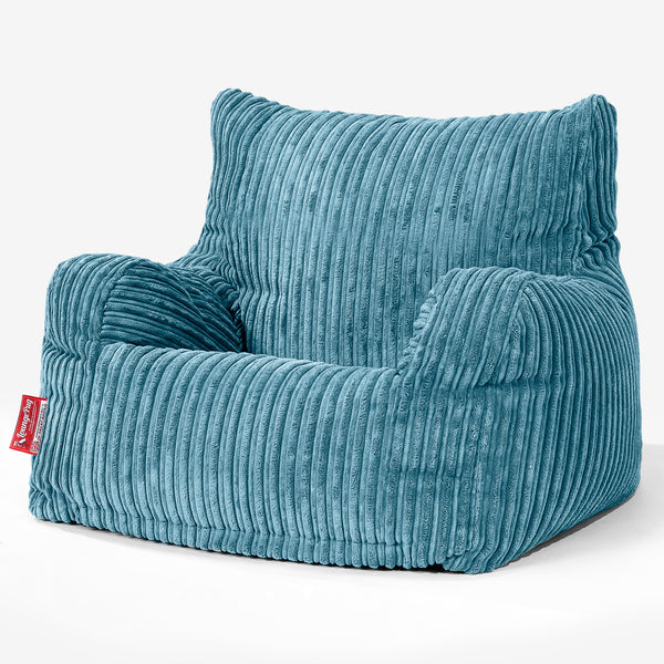 Teens Bean Bag Armchair 6-14 yr - Cord Aegean Blue 01