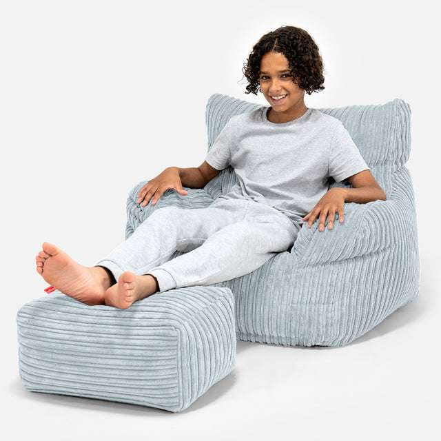 Teens Bean Bag Armchair 6-14 yr - Cord Baby Blue 01