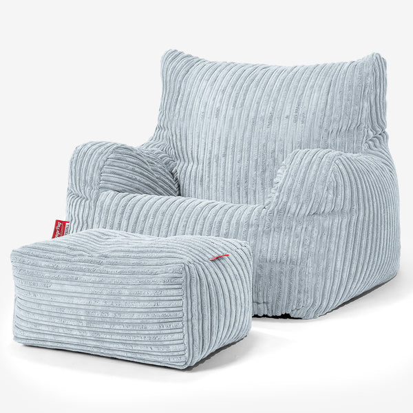 Teens Bean Bag Armchair 6-14 yr - Cord Baby Blue 01
