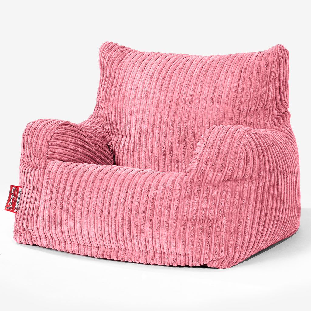 Teens Bean Bag Armchair 6-14 yr - Cord Coral Pink 02