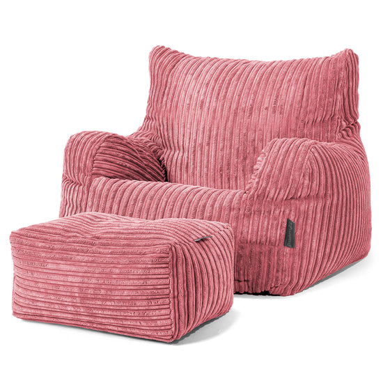 Teens Bean Bag Armchair 6-14 yr - Cord Coral Pink 03