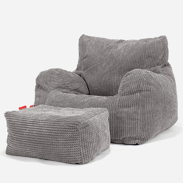 Teens Bean Bag Armchair 6-14 yr - Pom Pom Charcoal 01