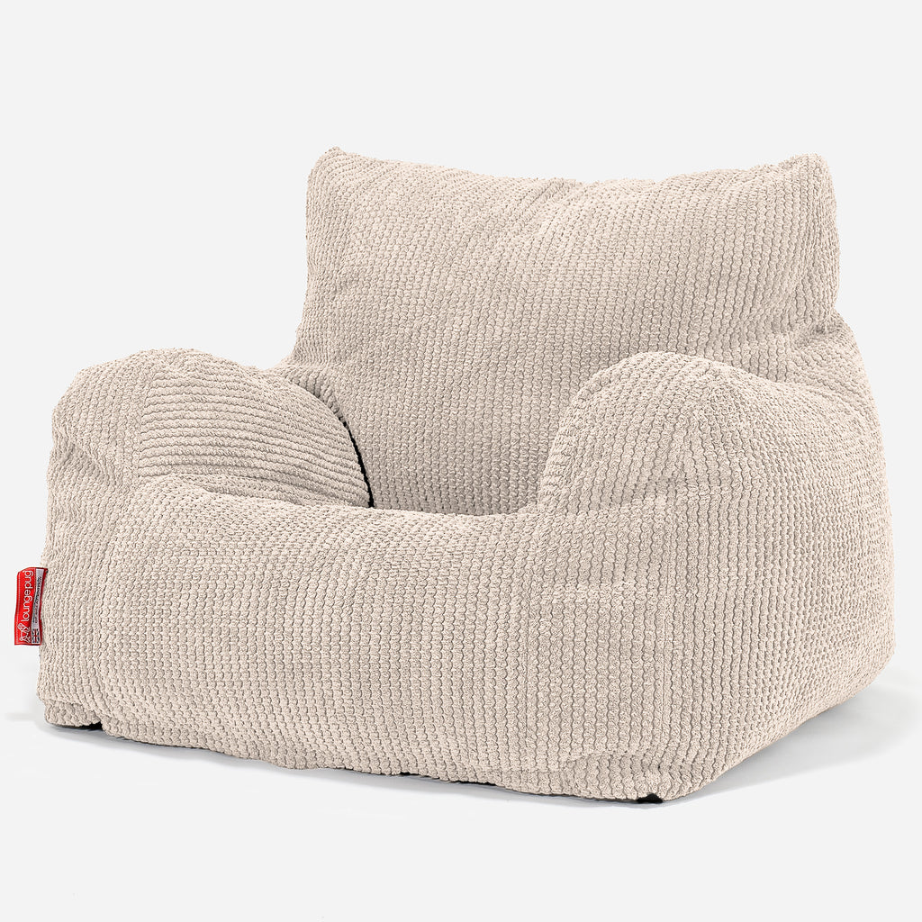 Teens Bean Bag Armchair 6-14 yr - Pom Pom Ivory 02