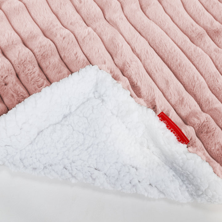 Sherpa Throw / Blanket - Ultra Plush Cord Dusty Pink 02