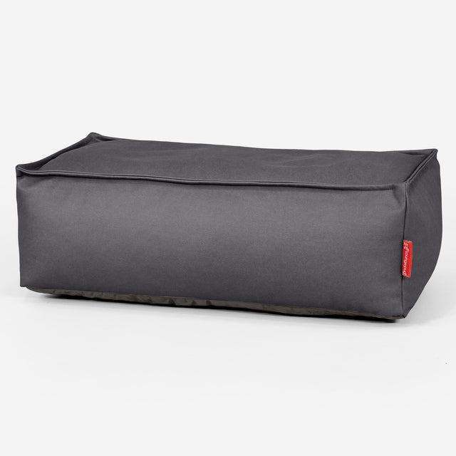 Large Footstool - Vegan Leather Black 01