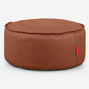 Large Round Pouffe - Vegan Leather Chestnut