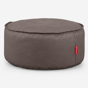 Large Round Pouffe - Vegan Leather Chocolate