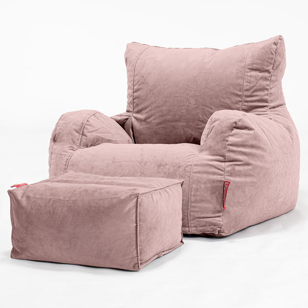 Bean Bag Armchair - Velvet Rose Pink 01