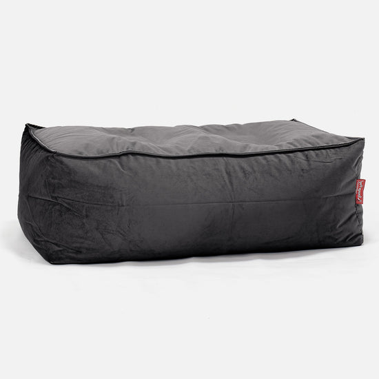 CloudSac 100 Memory Foam Footstool - Velvet Graphite Grey 01