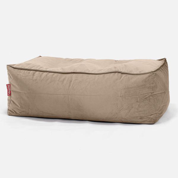Lounge Pug Velvet Bean Bag Footstool Large Mink Size 25cm H X