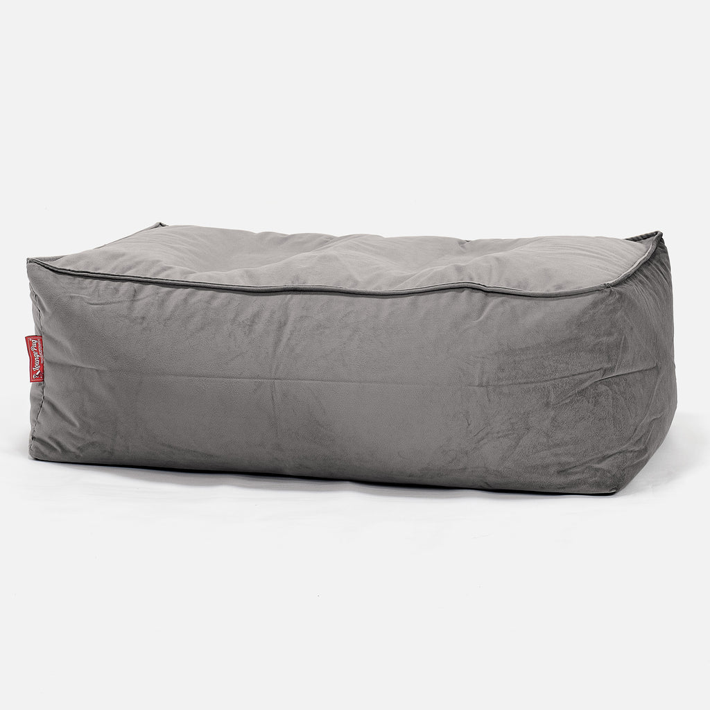 CloudSac 100 Memory Foam Footstool - Velvet Silver 01