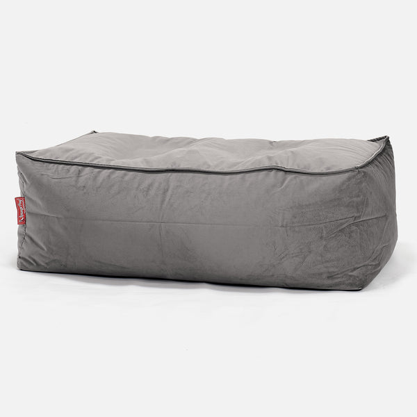 CloudSac 100 Memory Foam Footstool - Velvet Silver 01