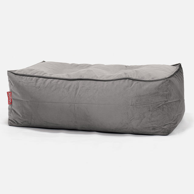 CloudSac 100 Memory Foam Footstool - Velvet Silver 01