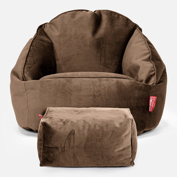 Bubble Bean Bag Chair - Velvet Espresso 01