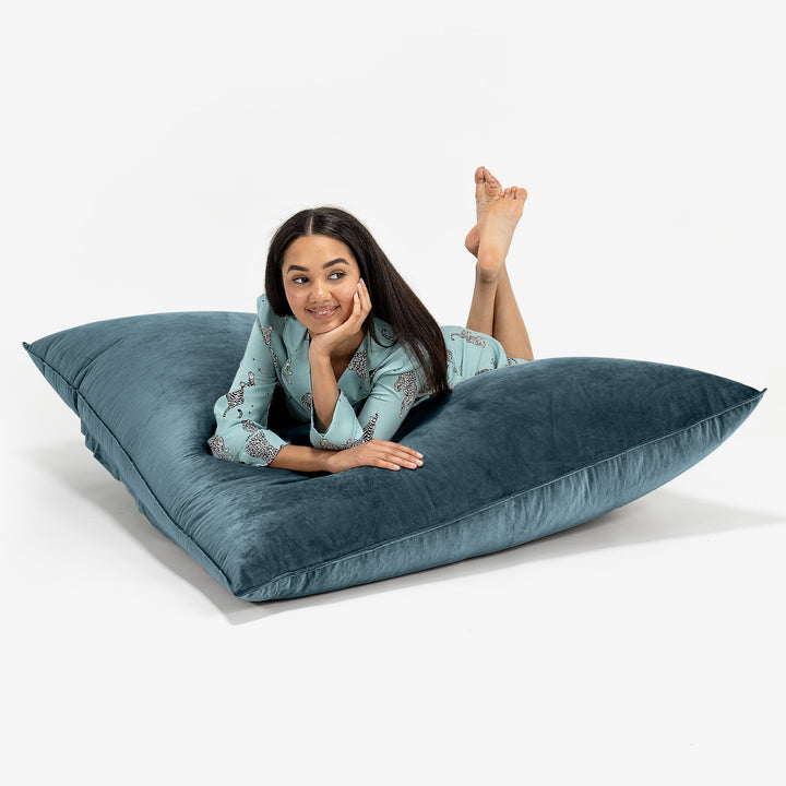 Lounge Pug Velvet Extra Large Bean Bag Pillow Floor Cushion XXL Beanbag ...