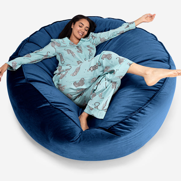 Mega Mammoth Bean Bag Sofa - Velvet Midnight Blue 01