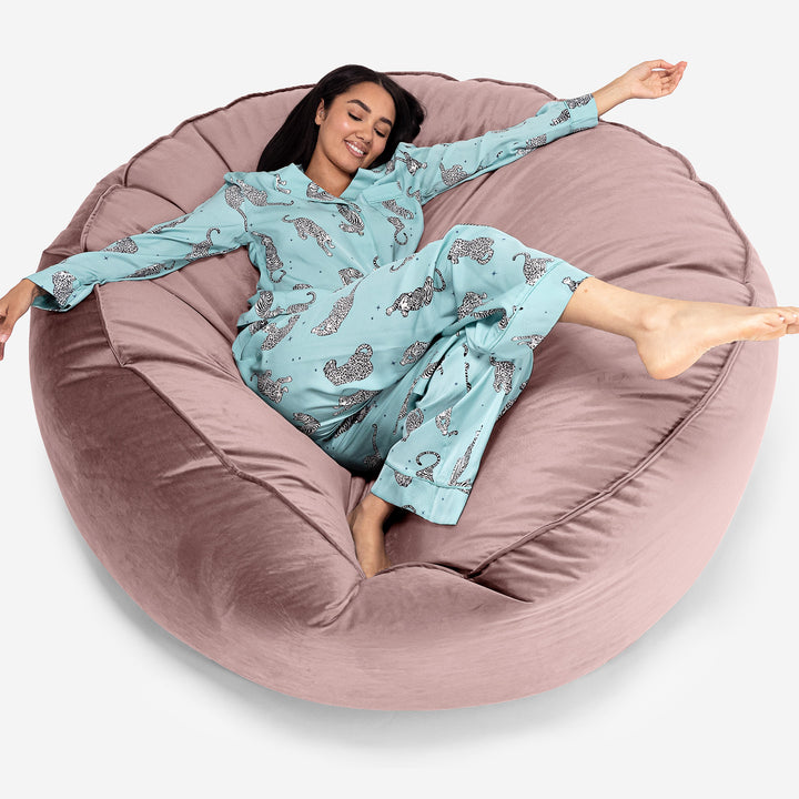 Mega Mammoth Bean Bag Sofa - Velvet Rose Pink 01