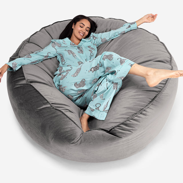 Mega Mammoth Bean Bag Sofa - Velvet Silver 01