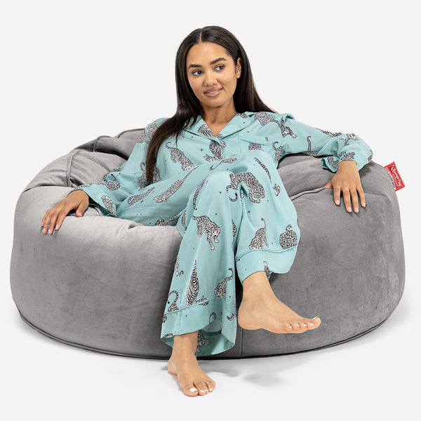 Mammoth Bean Bag Sofa - Velvet Silver 01