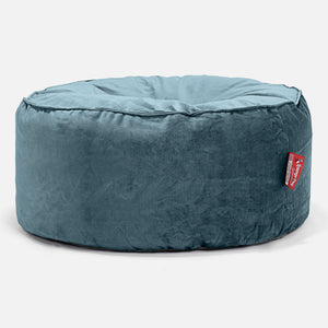 Large Round Pouffe - Velvet Teal