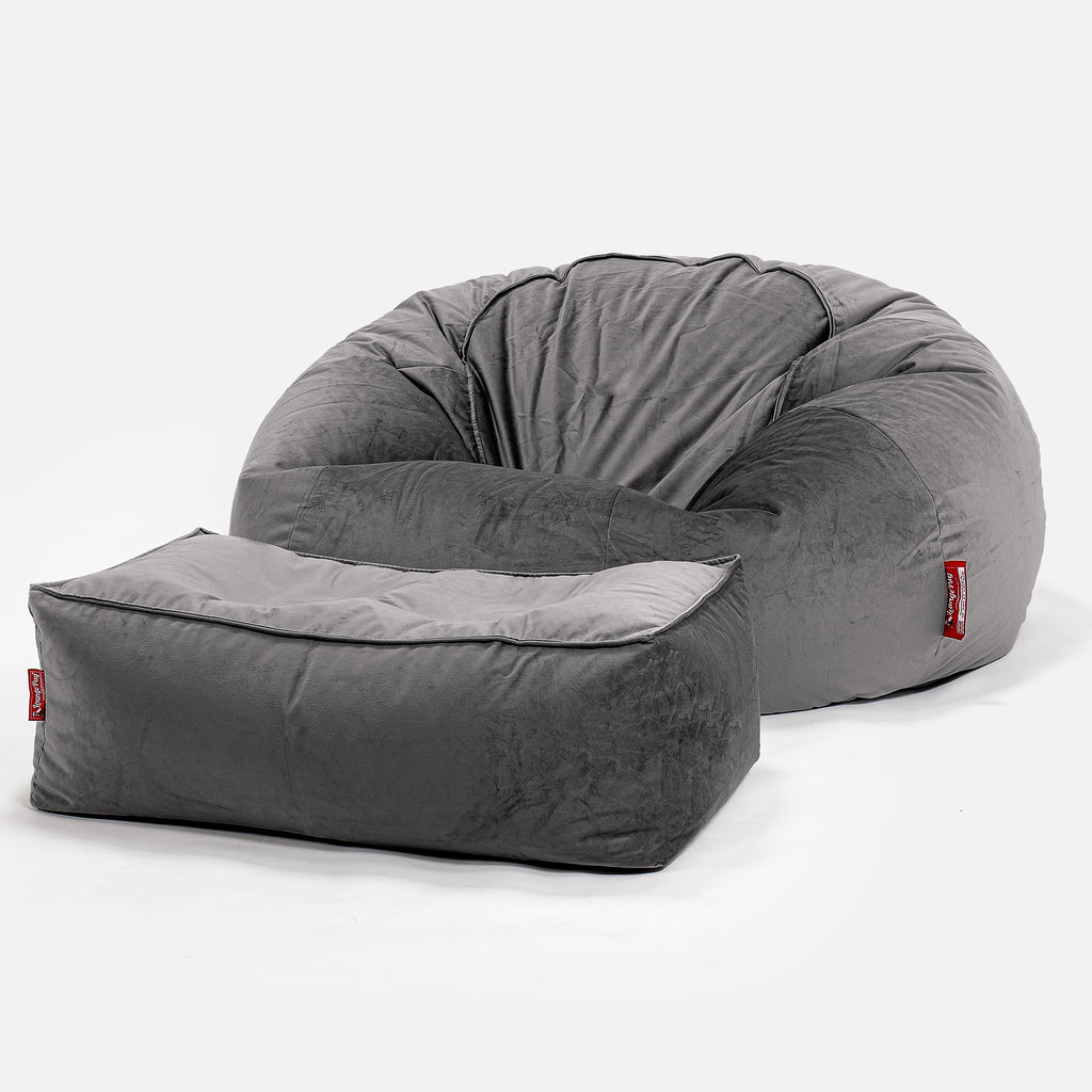 Classic Sofa Bean Bag - Velvet Graphite Grey 02