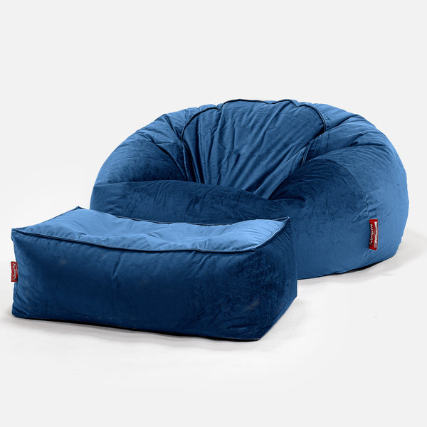 Classic Sofa Bean Bag - Velvet Midnight Blue 01