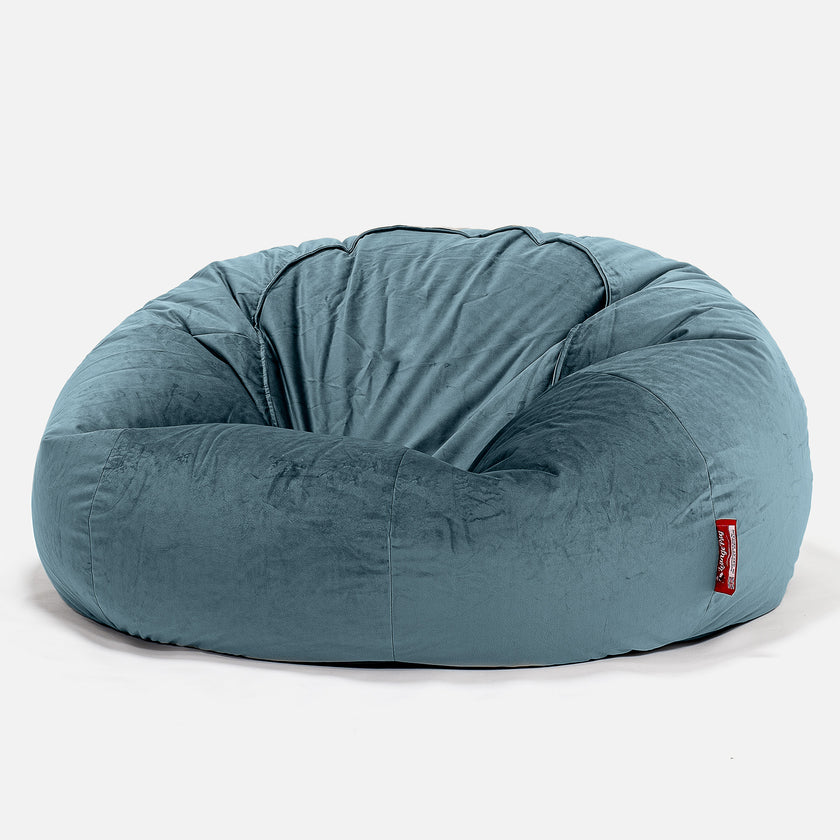 Lounge Pug Velvet Extra Large Bean Bag Pillow Floor Cushion XXL Beanbag  Teal Blue– Big Bertha Original UK