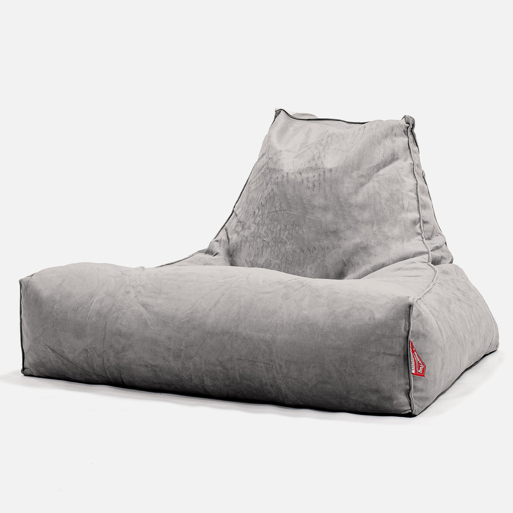 Mega Lounger Bean Bag - Velvet Silver 01