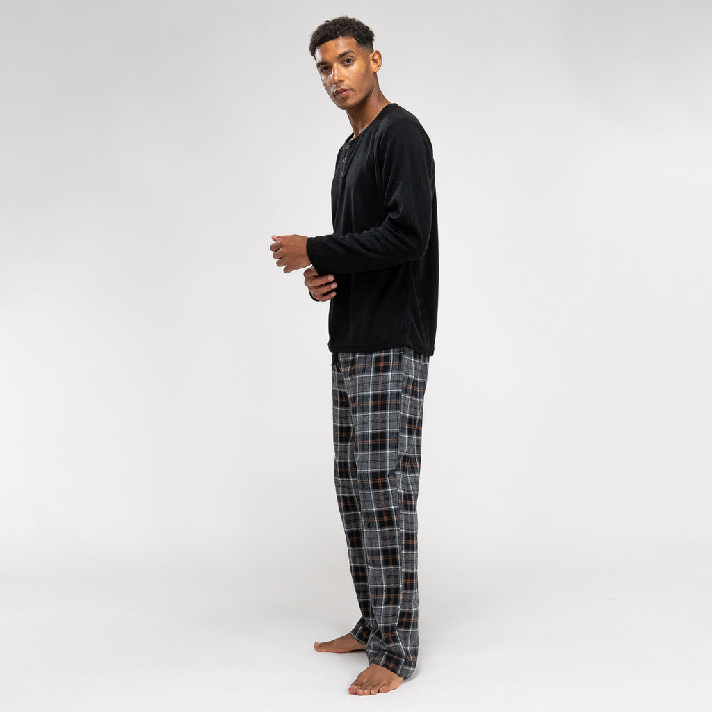 Men's Black Check Pyjamas 04
