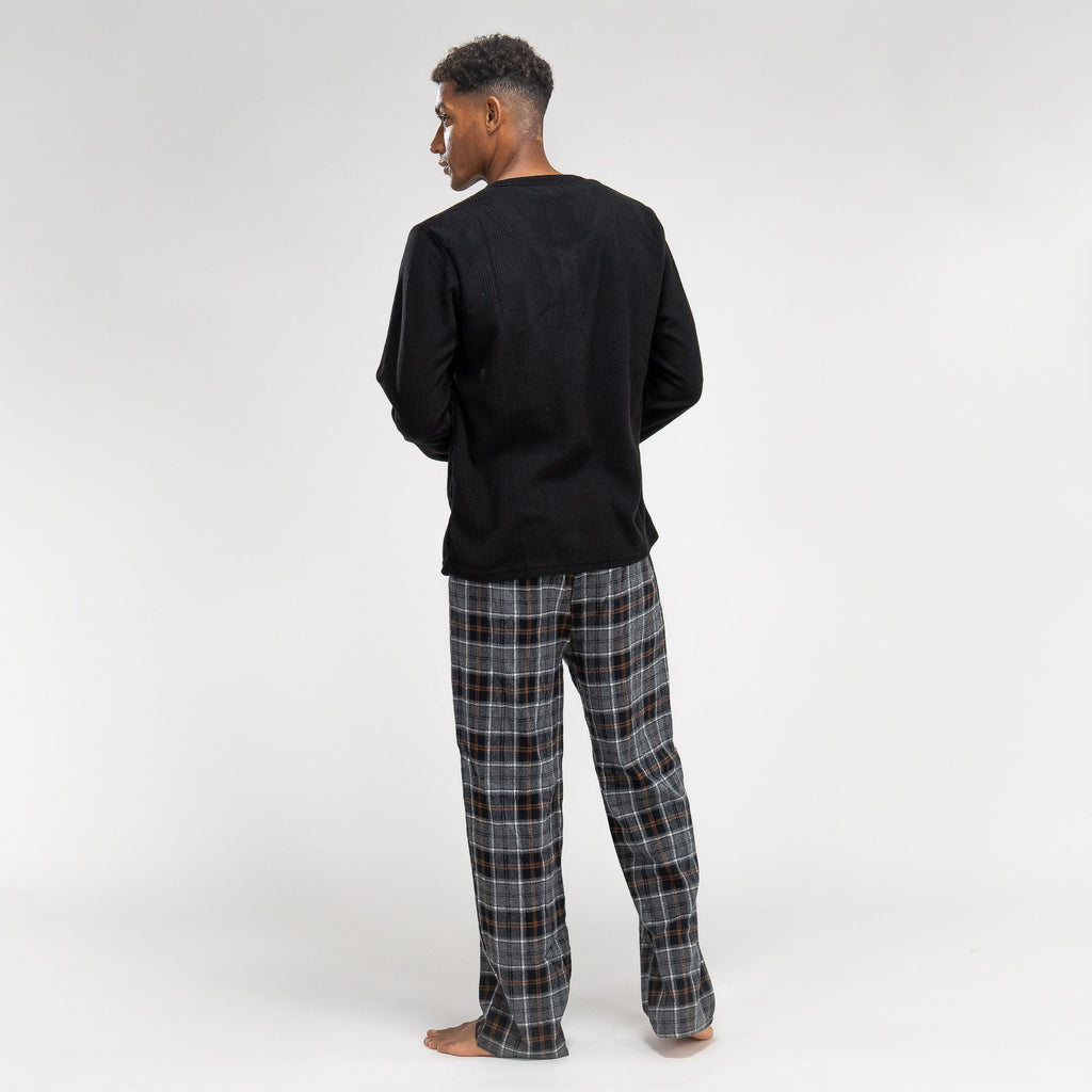Men's Black Check Pyjamas 05