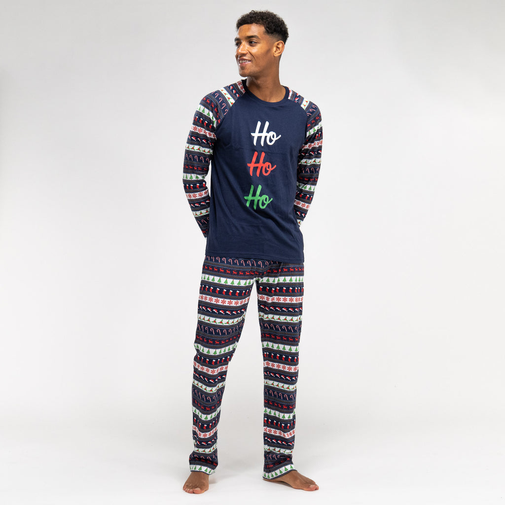 Men's Christmas Fairisle Printed Jersey Pyjamas 02